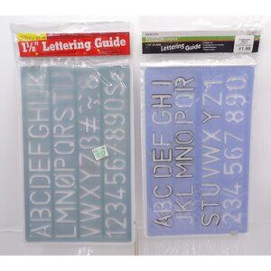 1⅛"x1¼" Lettering Guide Stencils Set of 2- Uppercase